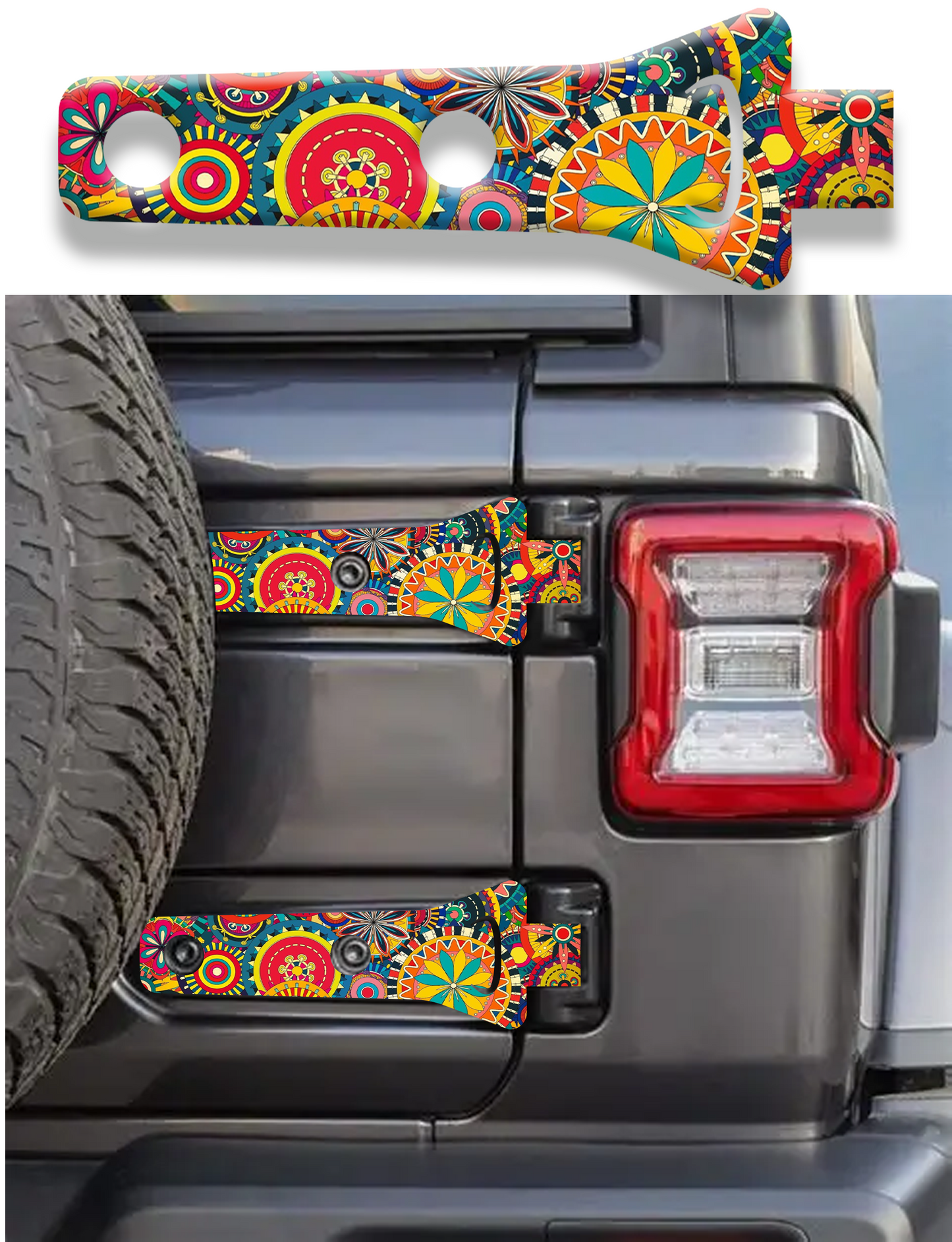 hippy print Rear gate hinge decal  47