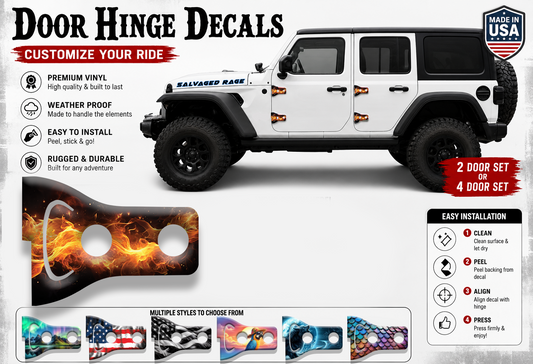 Fire print Door hinge decals 48
