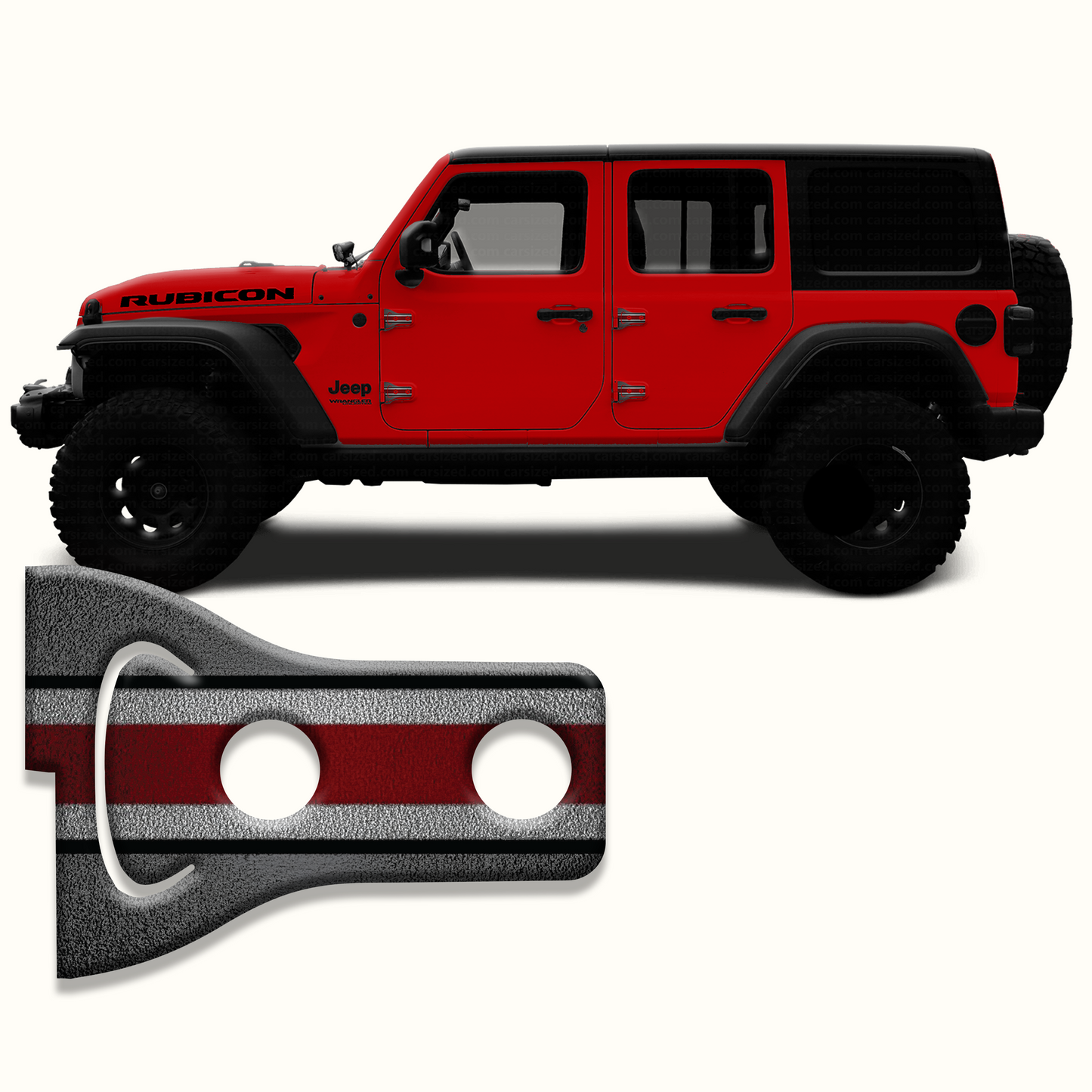 Scarlet and gray print Door hinge decals 49