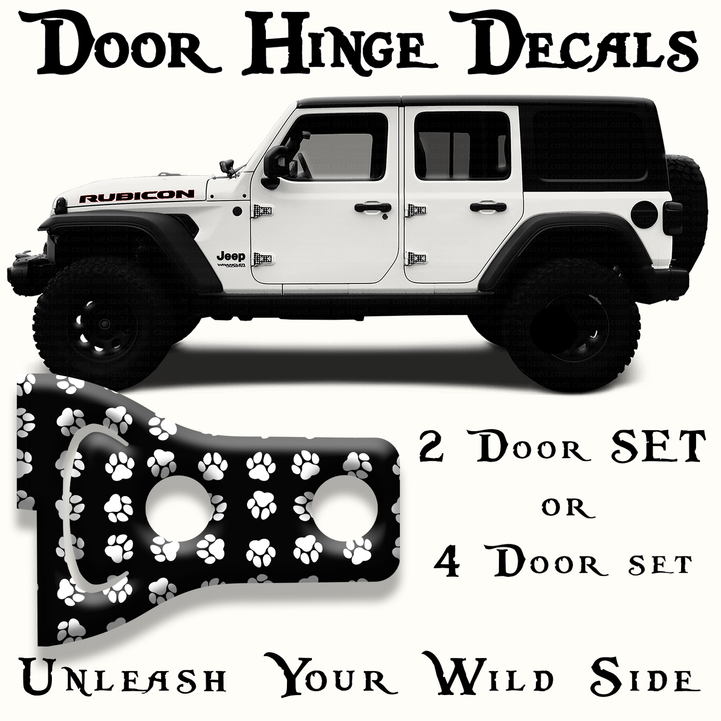 Dog prints Door hinge decals 4
