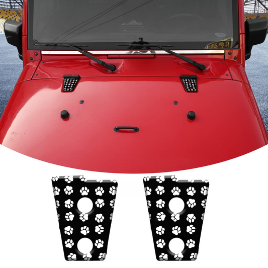Paw prints hood hinge overlay decals 4