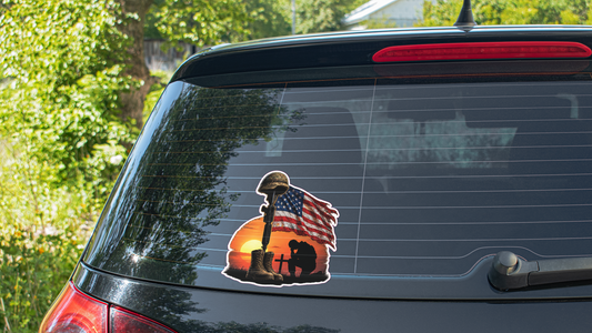 Praying soldier cross s4 decal hunt