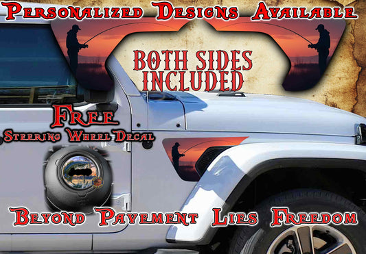 Fishing fender vent decal for the JL or JT 2018 or newer