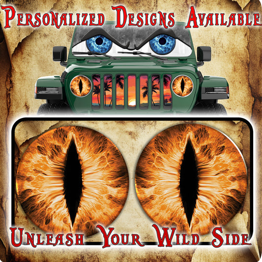 Orange round cat eyes decals 4