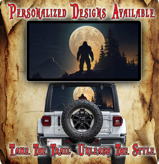 Bigfoot moon rear window see through graphic.