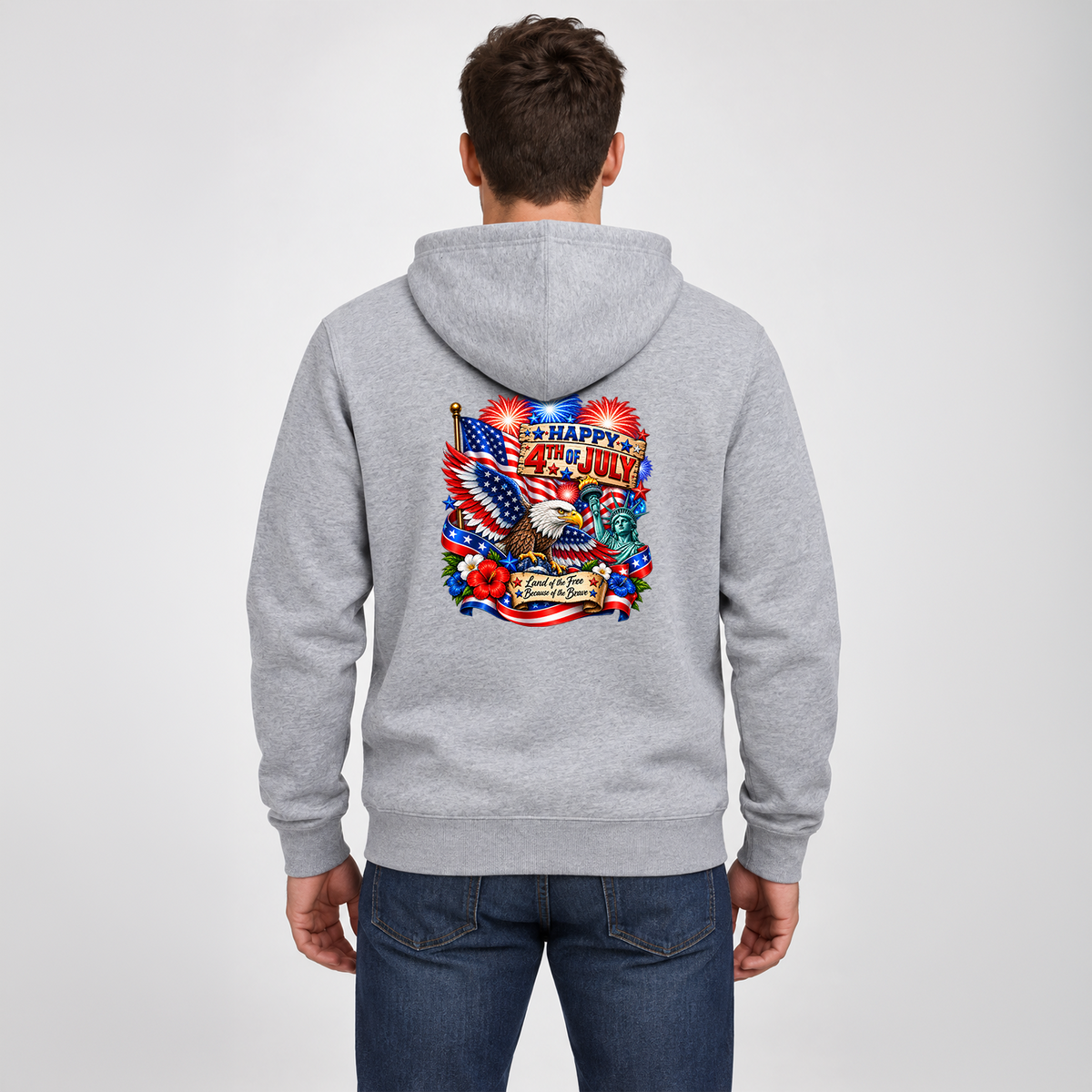 Happy 4th of July Patriotic Eagle Hoodie