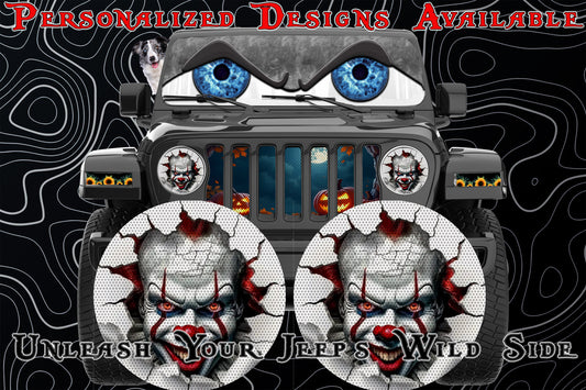 Clown face for a round beast headlight decal.