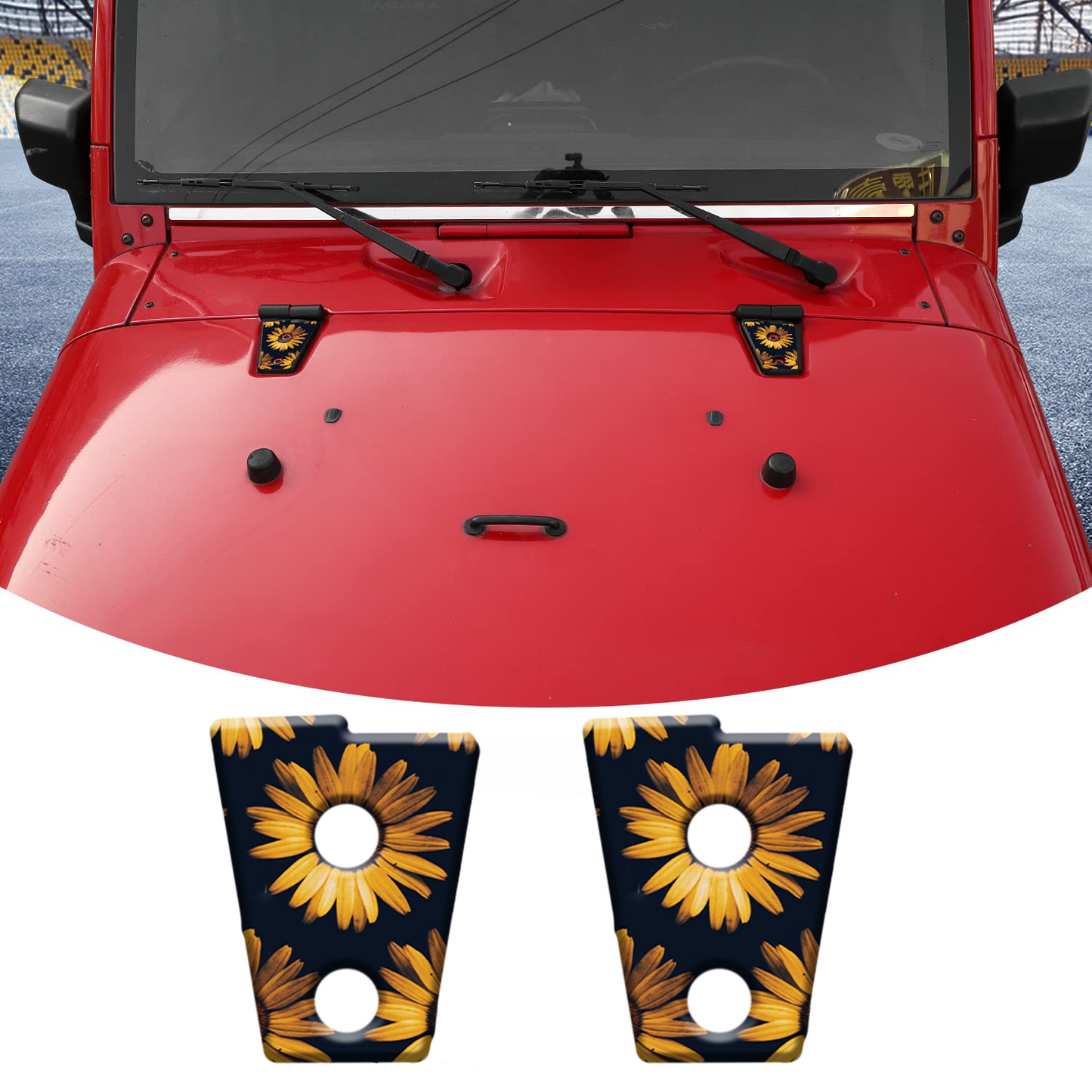 sunflower print hood hinge overlay decals 52