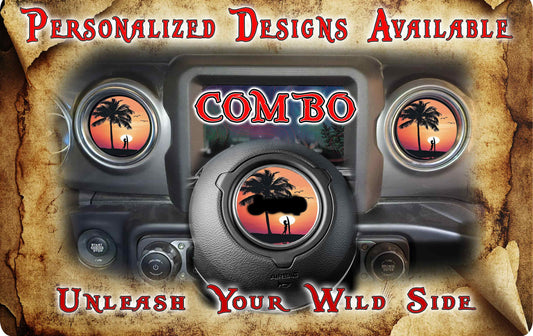 Steering wheel decal Surfs up