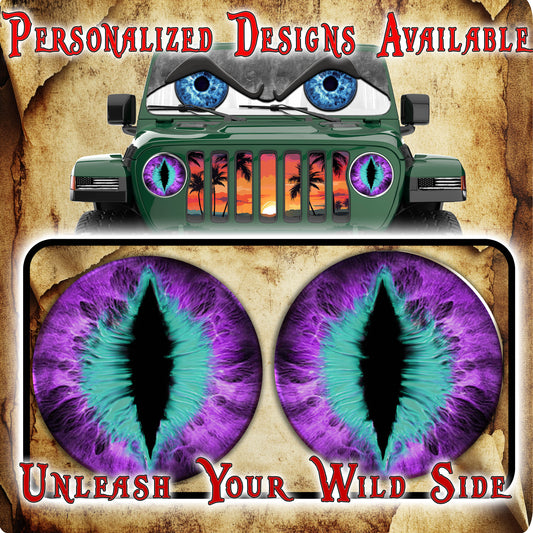 Purple and teal for a round headlight. 53