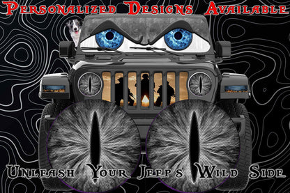 Black and white round cat eye decal