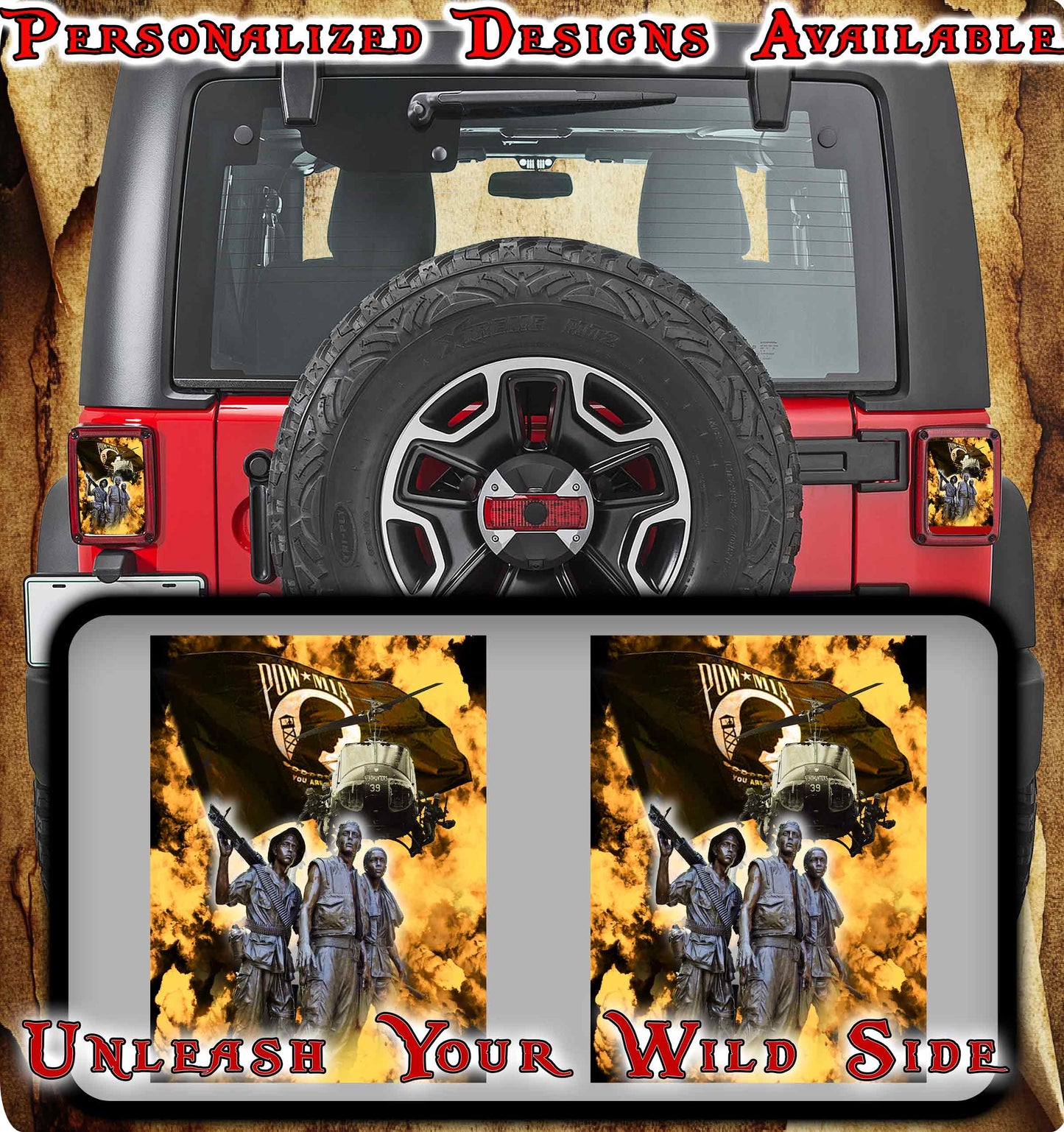 POW MIA Taillight cover decal 55