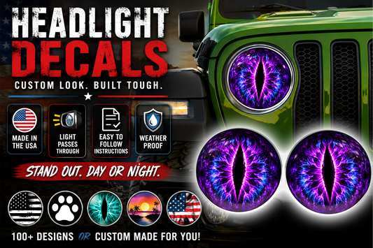 Purple Eye Headlight Decals 175