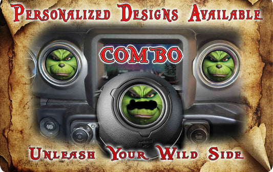 Steering wheel decal Grinch