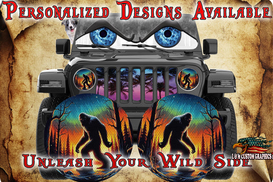 Bigfoot cabin for a round beast headlight decal