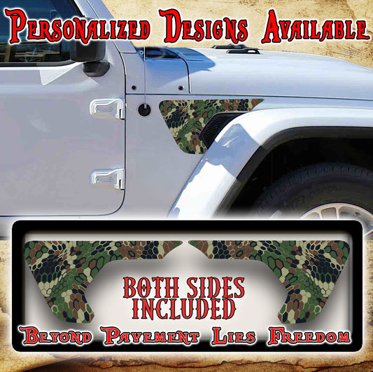 Kryptek camo fender vent for the JL or JT 2018 or newer