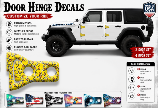 Yellow ducks print Door hinge decals 59