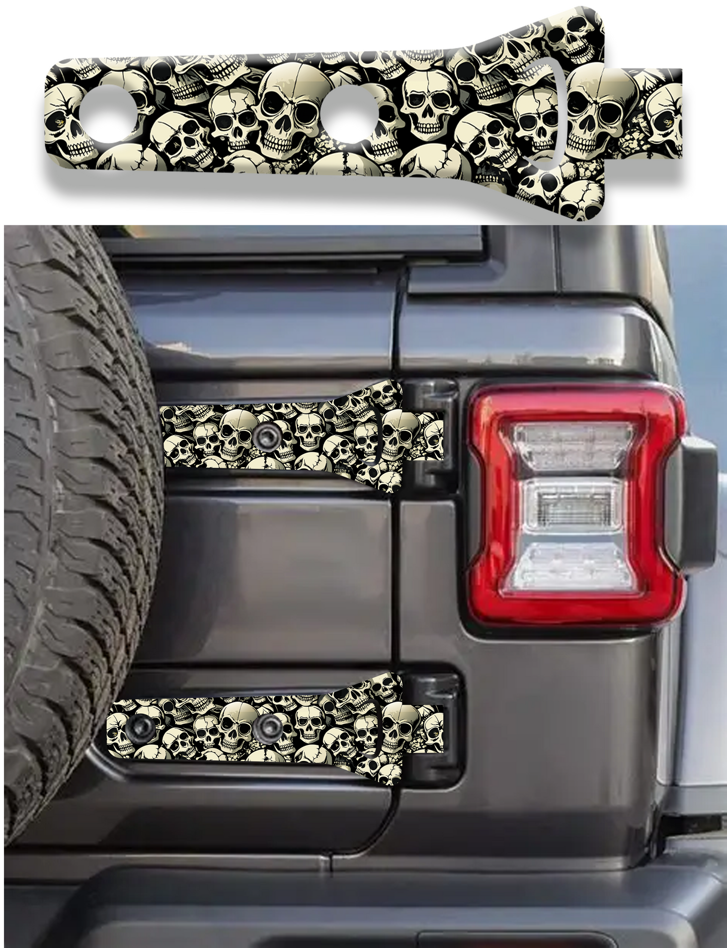 Rear gate hinge decal Skulls 5