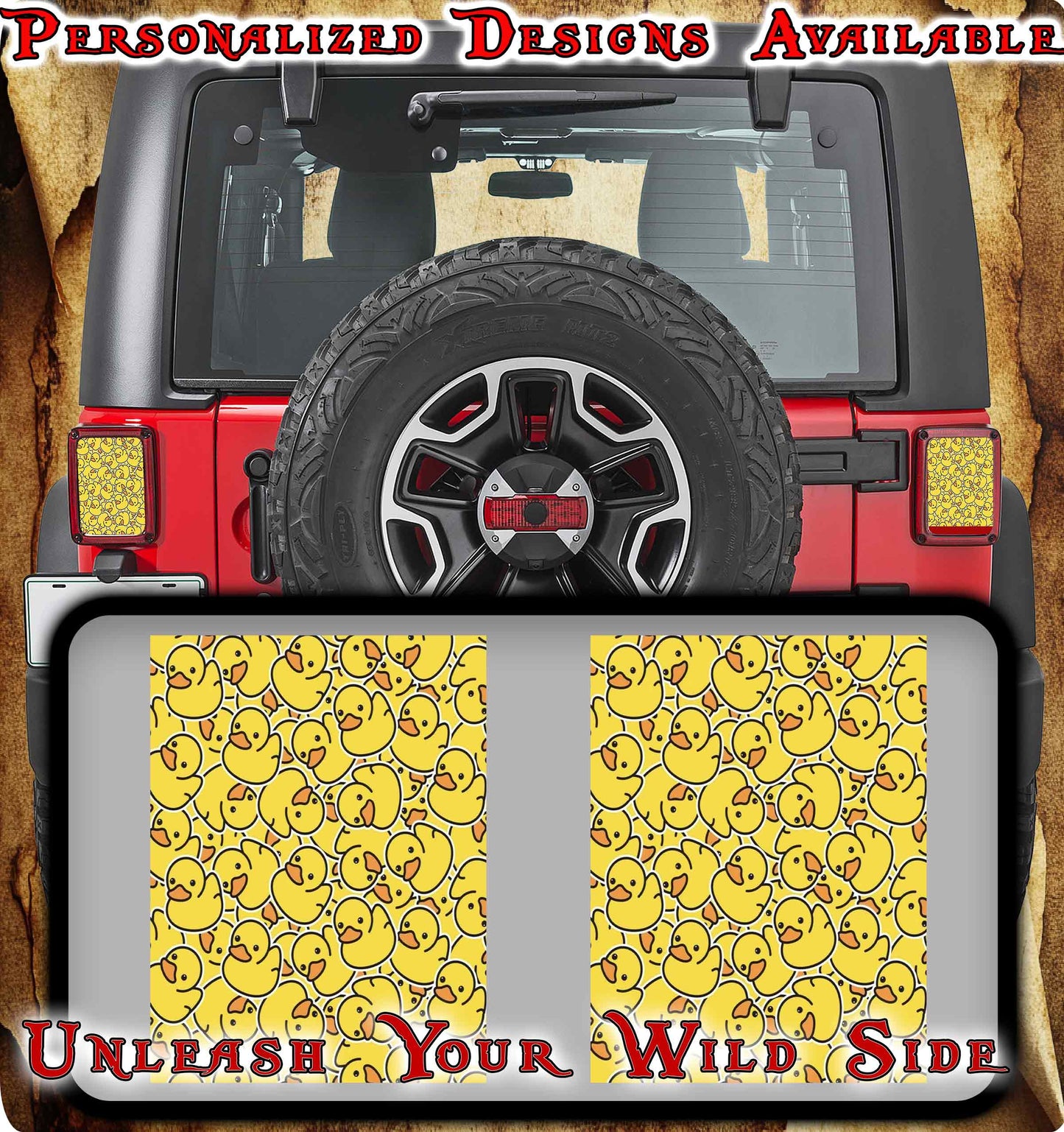 yellow ducks Taillight cover decal 5