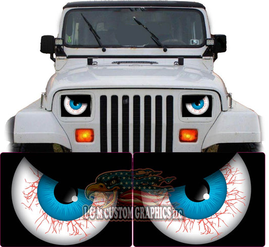 blood shot Eye decals for YJ or 5x7 headlights