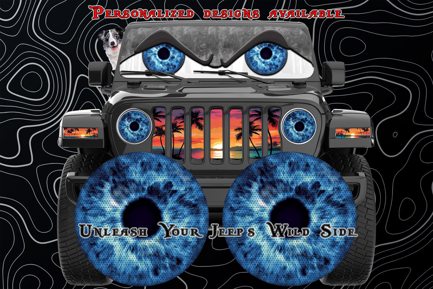 Blue eyes for a round headlight decal