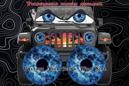 Blue eyes for a round headlight decal