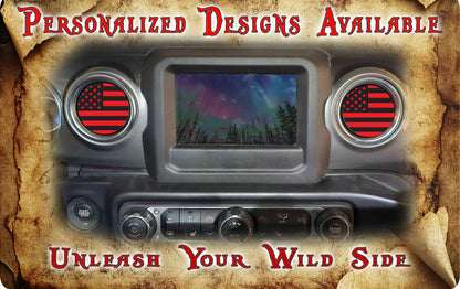 Steering wheel decal red and black flag decal