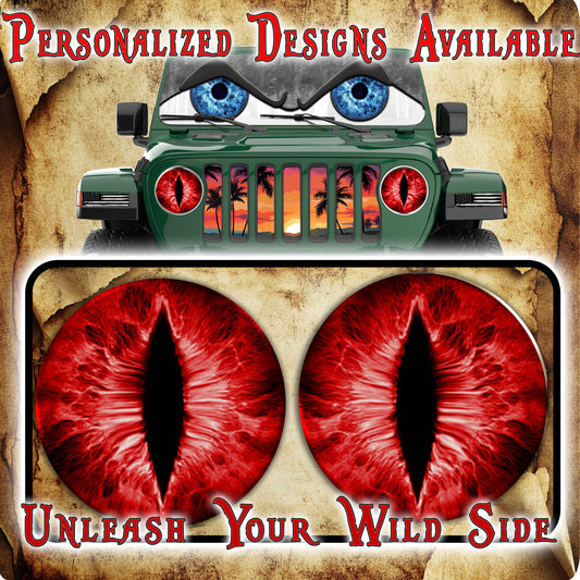 Red cat eyes for the headlight decals 63