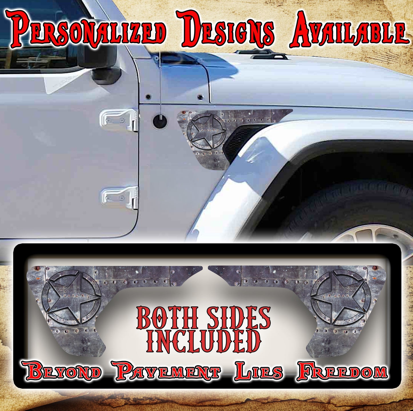 Airplane skin OM fender vent for the JL or JT 2018 or newer