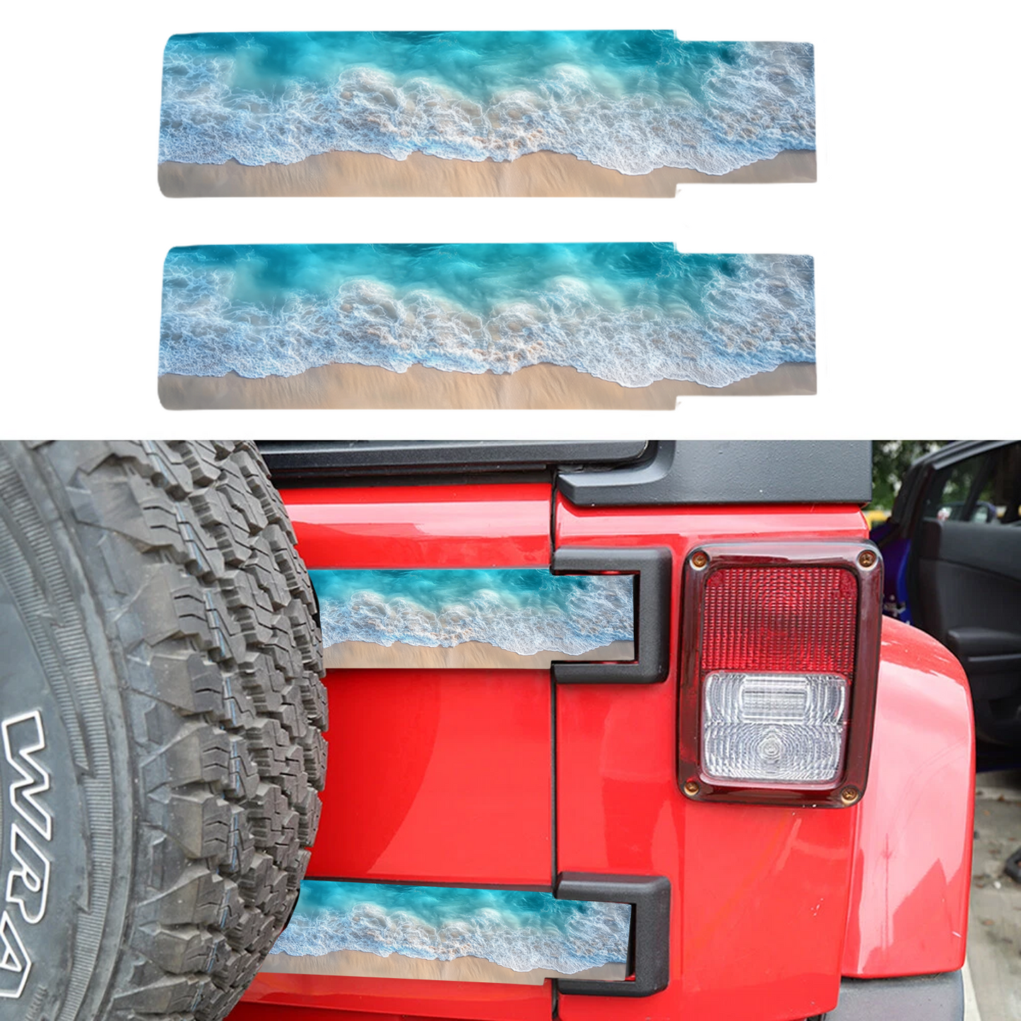 Rear gate hinge decal Beach 6