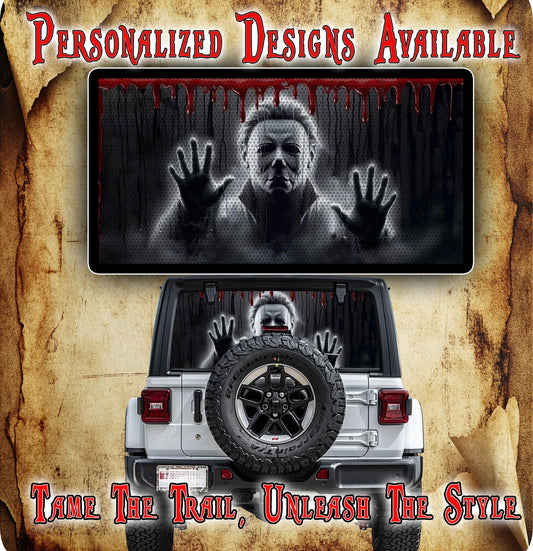Let me out Michael Myers rear window see through graphic.