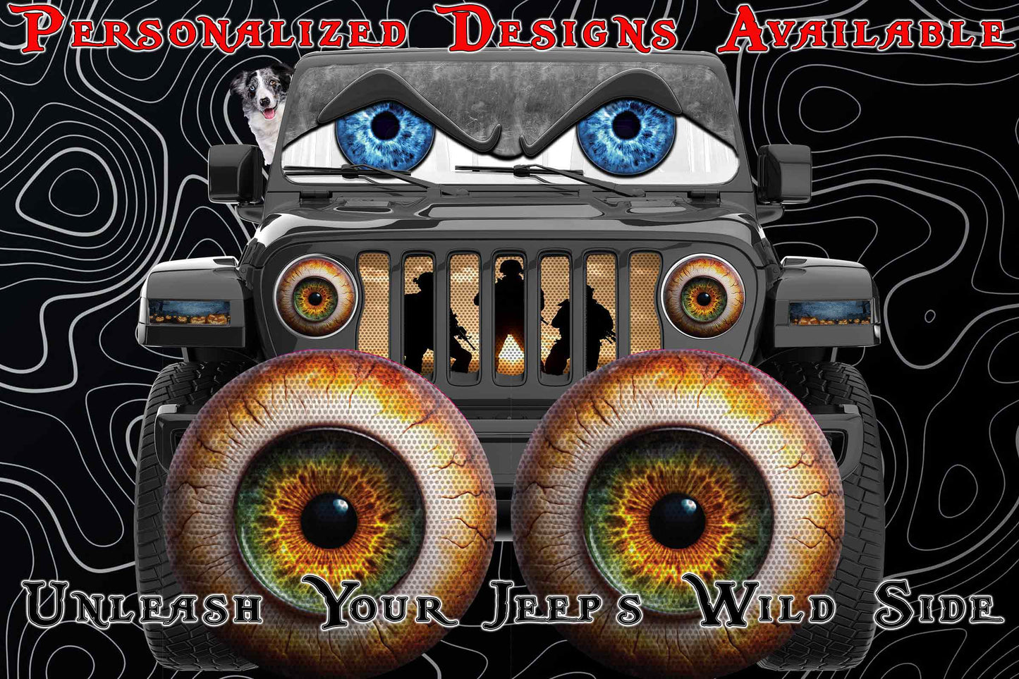 Real eye headlight decal