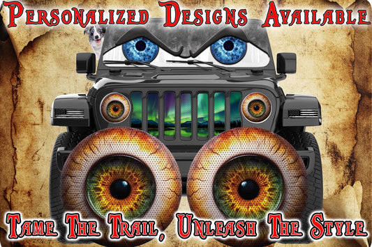 Real eye headlight decal