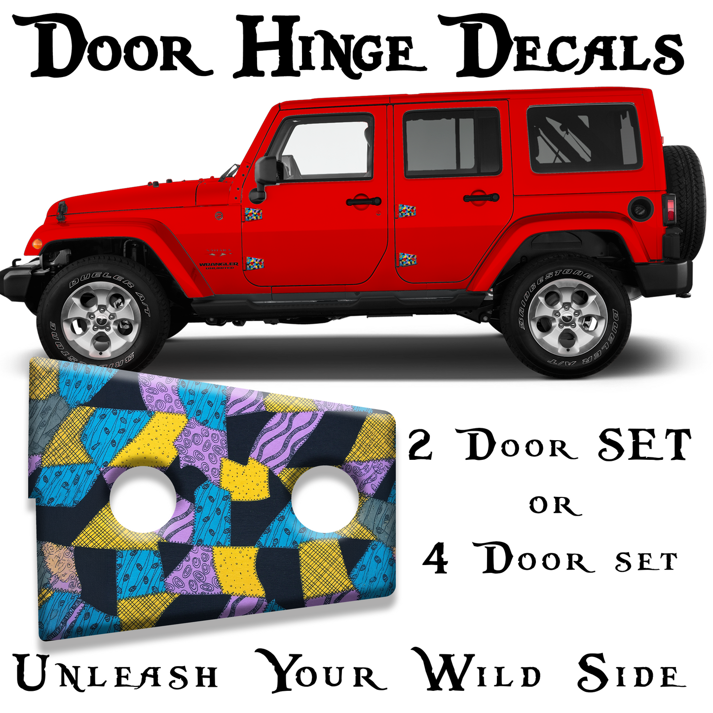 Sallys patchwork dress Door hinge decals 73