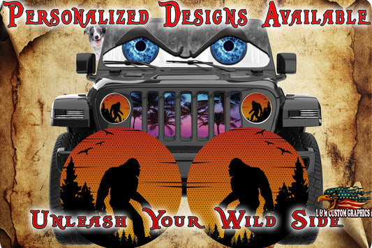 Bigfoot round headlight decals