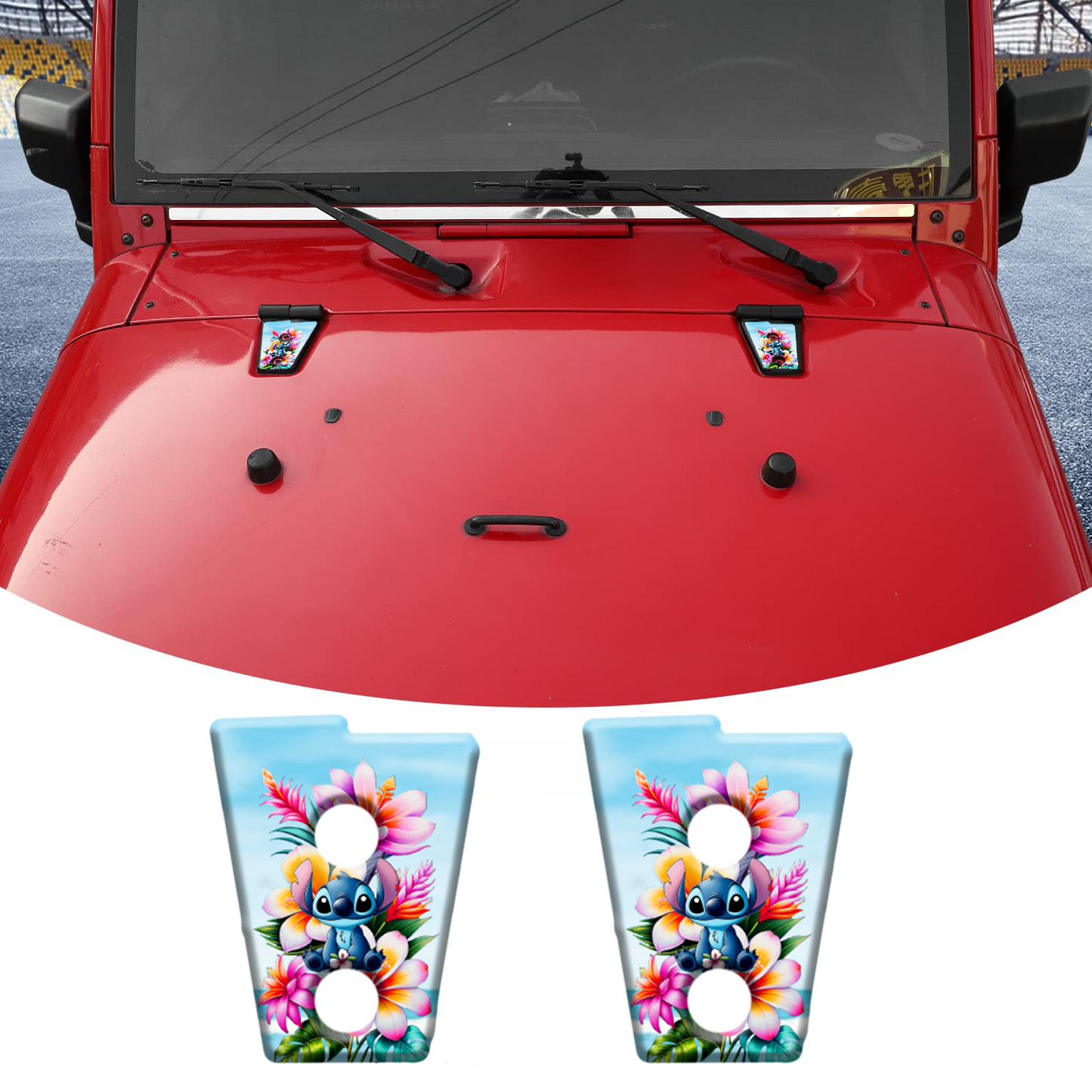 Stitch hood hinge overlay decals  74