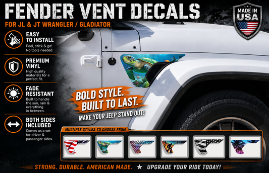 Sea turtle fender vent for the JL or JT 2018 or newer 75