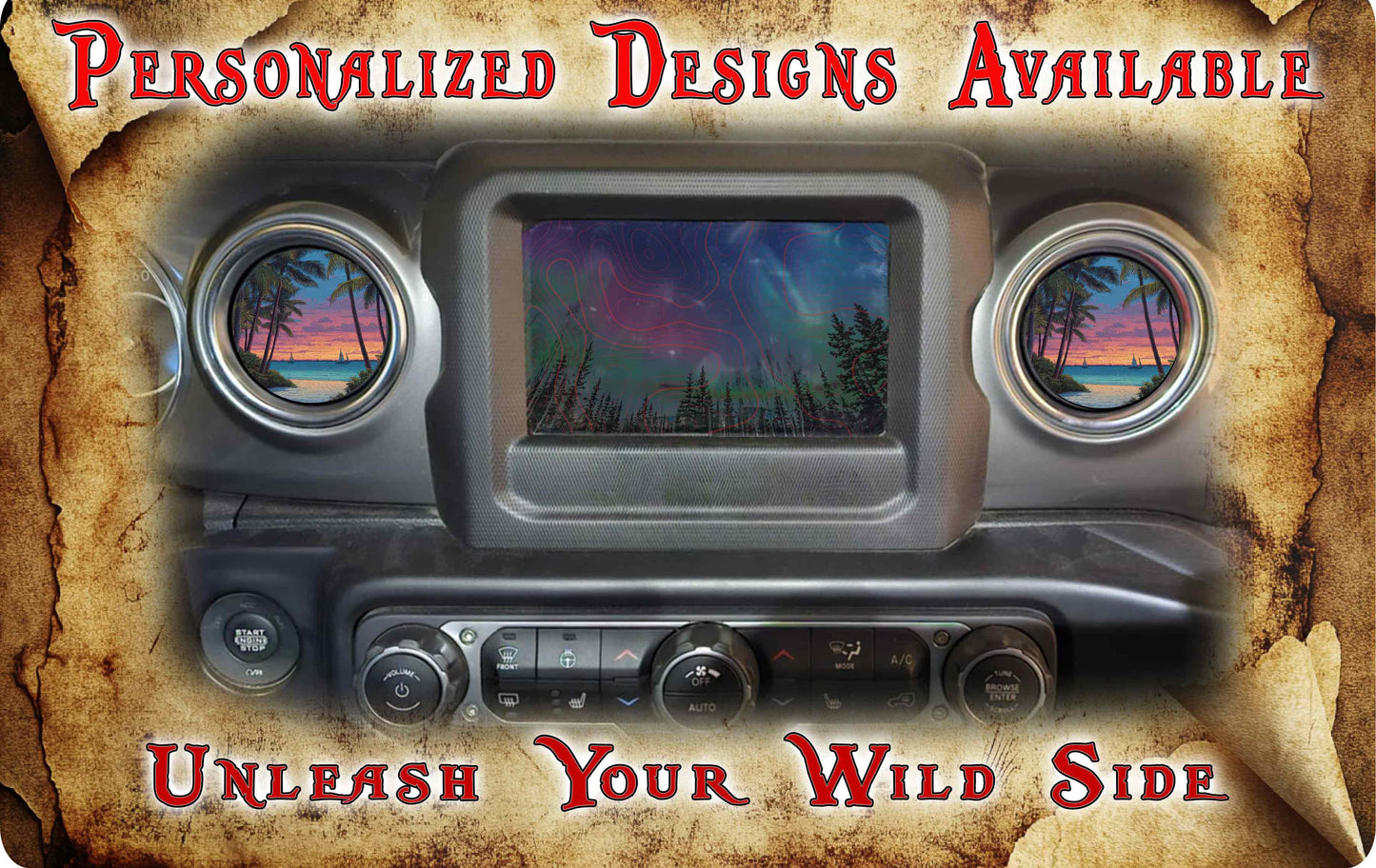 Steering wheel decal beach sailboats