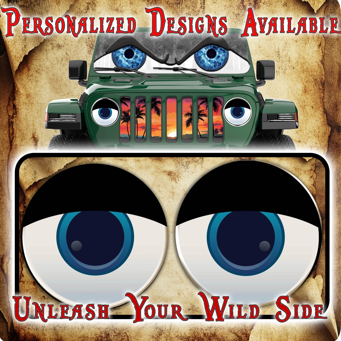 Sleepy eye  for a round beast headlight decal 76