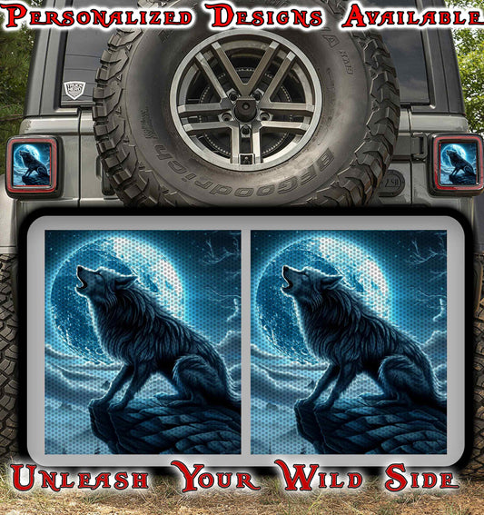 Blue moon wolf Taillight cover decal 78
