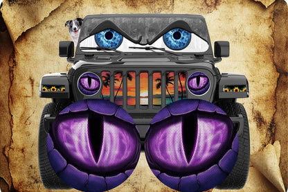 Purple dragon for a round beast headlight decal