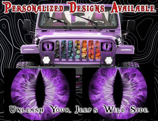 Purple Eye decals for YJ or 5x7 headlights