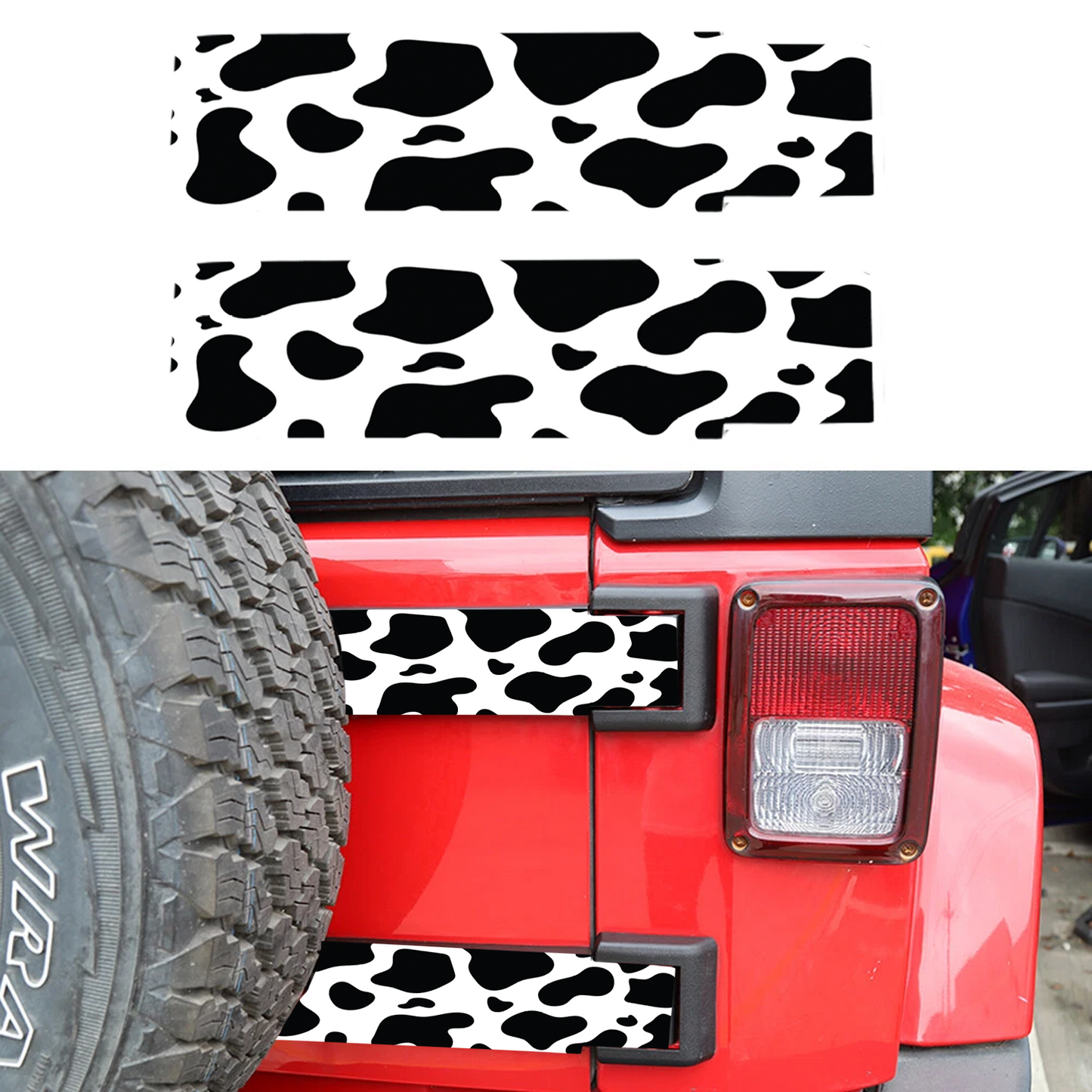 Rear gate hinge decal Cow print 7