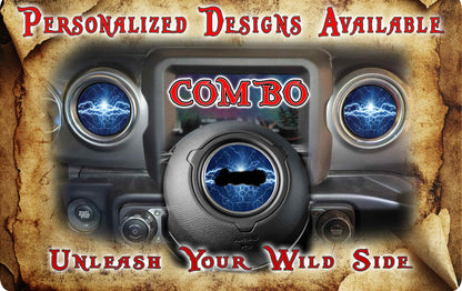 Steering wheel decal lighting blue