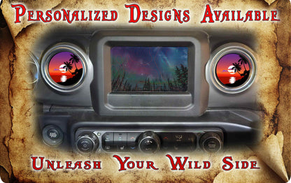 Steering wheel decal beach palm trees