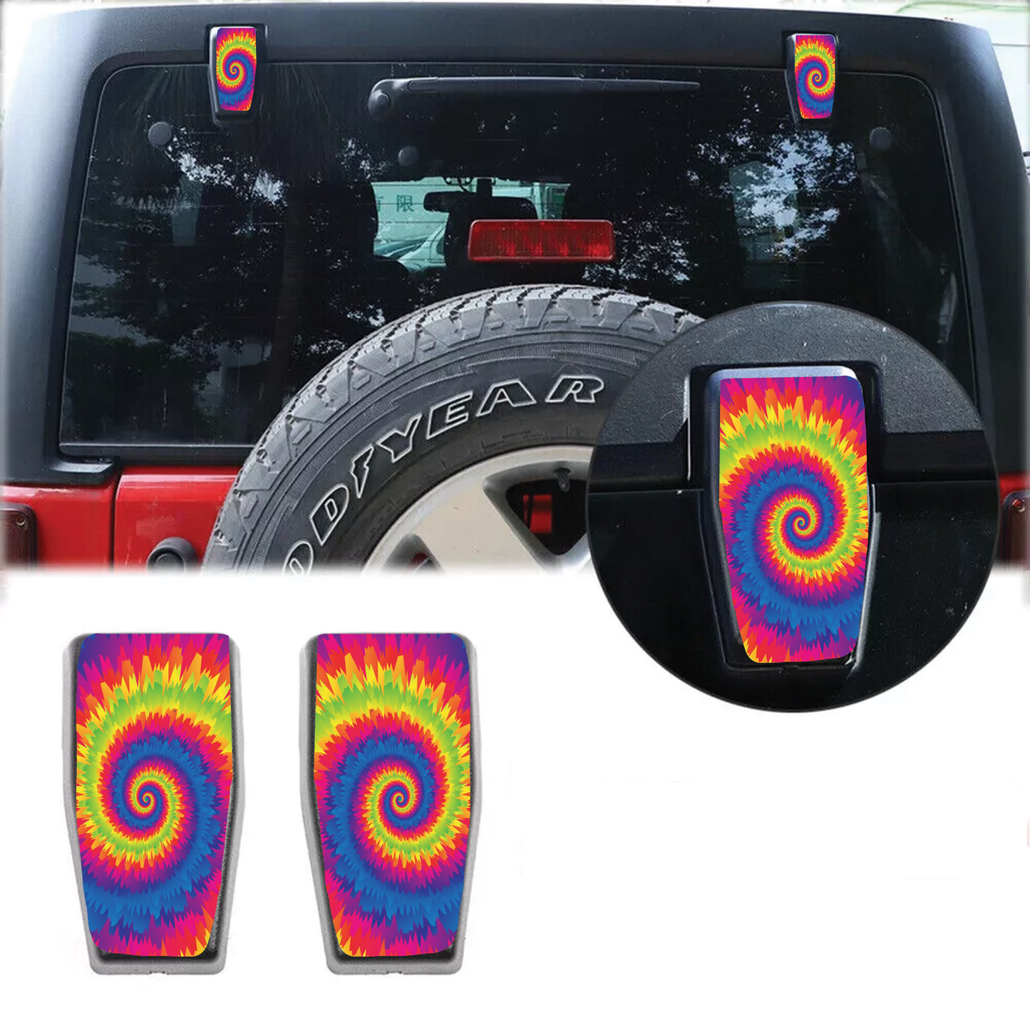 tie dye scales Rear liftgate hinge overlay decal 81