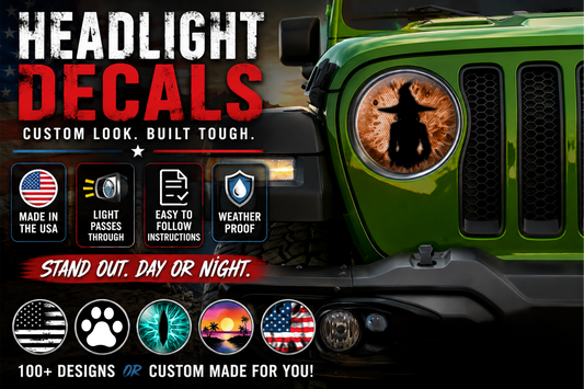 Witch orange moon for a round beast headlight decal 82
