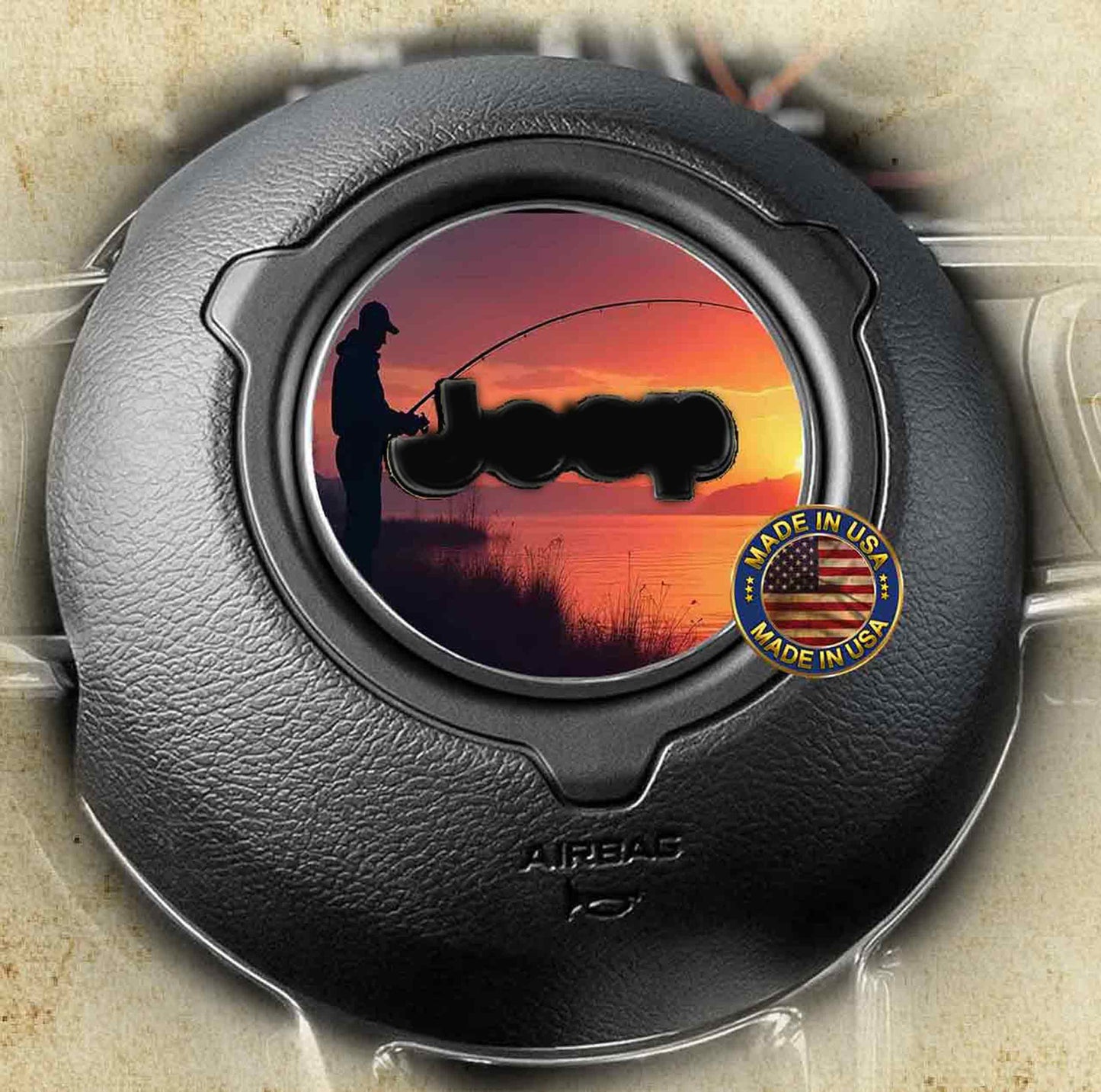 Steering wheel decal fishing 232