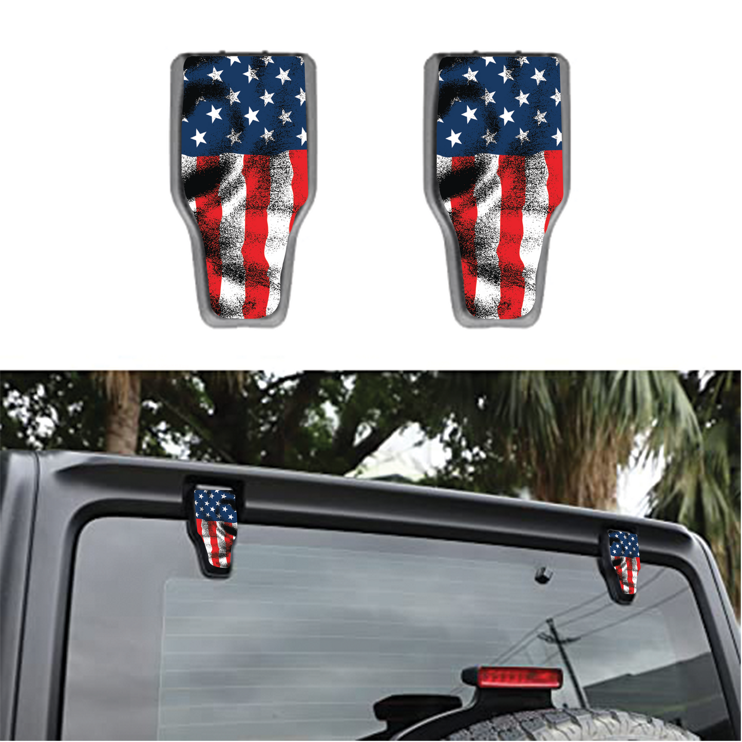 American flag Rear liftgate hinge overlay decal 82