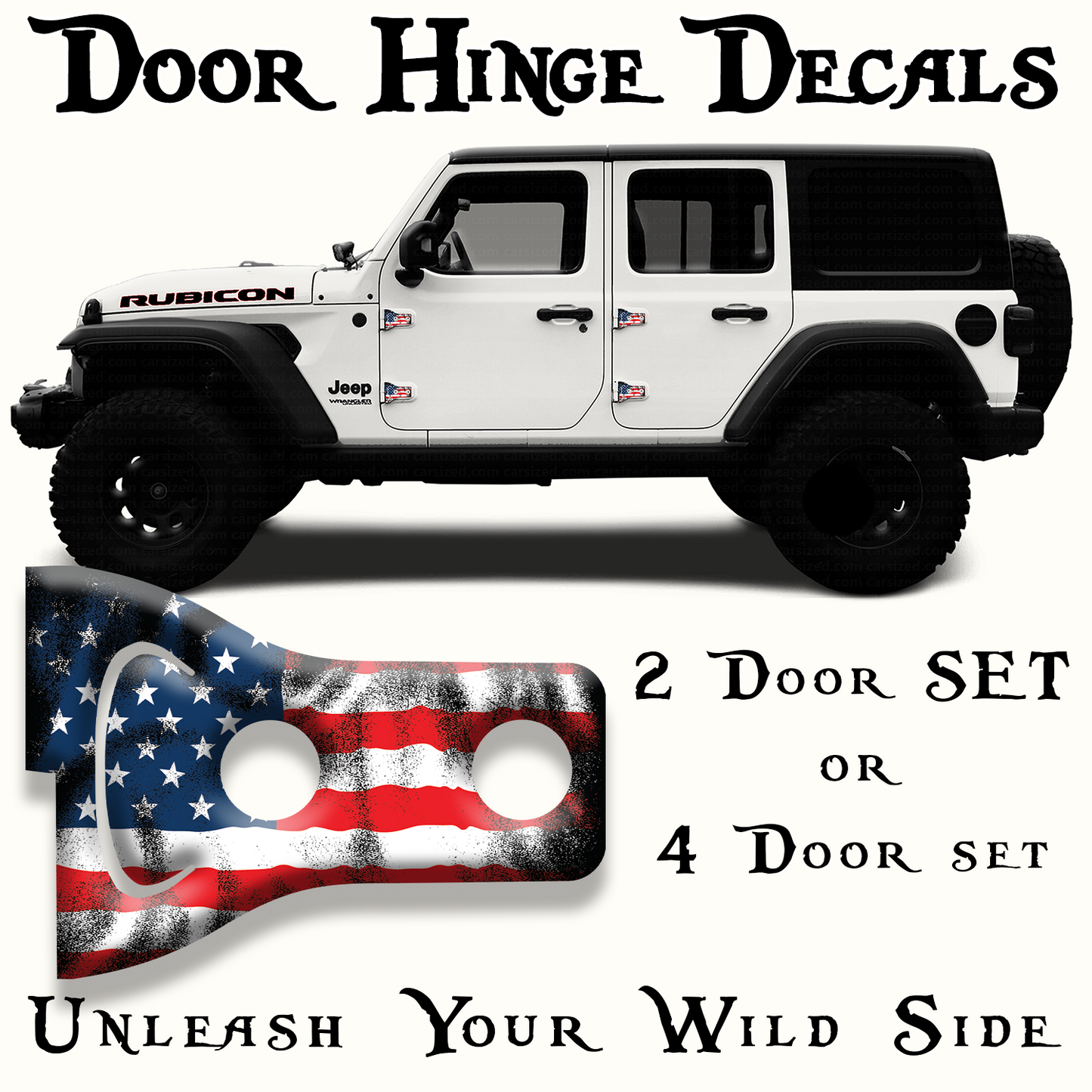 American flag Door hinge decals 82